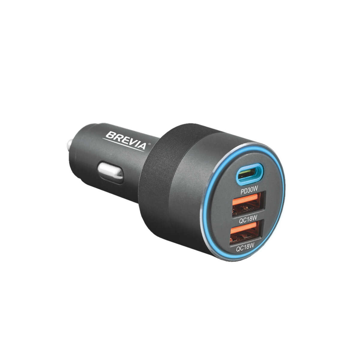 Автомобільний зарядний пристрій BREVIA ePower TriCharge 66W 1xUSB-C+2xUSB-A чорний (46066DUCLB) дивитися фото №1