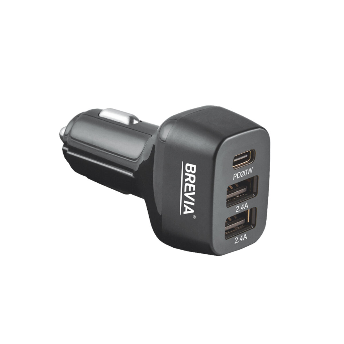 Автомобільний зарядний пристрій BREVIA ePower TriDrive 44W 1xUSB-C+2xUSB-A чорний (46044DUCB) дивитися фото №1