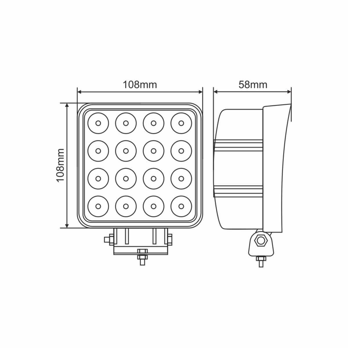 Фара світлодіодна Winso Pro EPISTAR white точковий 10-30V, 48W (16x3W), 1шт (780860) дивитися фото №8