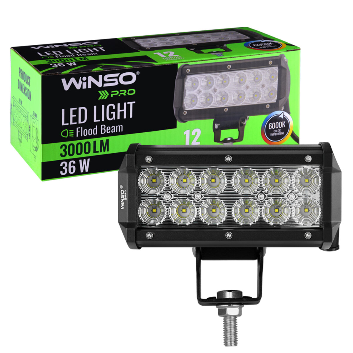 Фара світлодіодна Winso Pro CREE розсіяний 10-30V, 36W (12x3W), 1шт (780910) дивитися фото №3