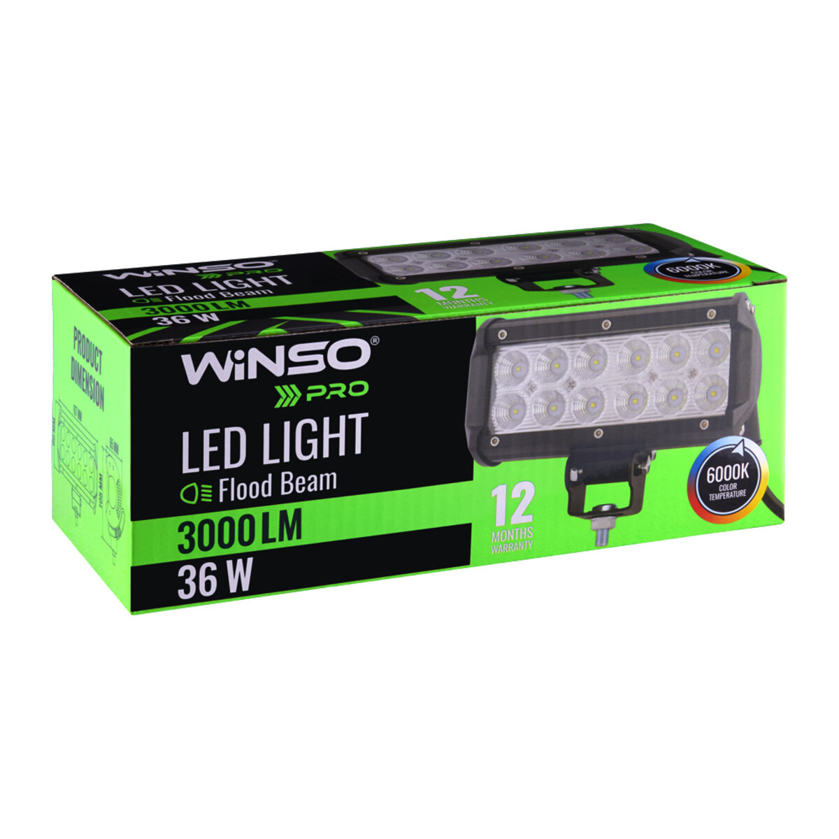 Фара світлодіодна Winso Pro CREE розсіяний 10-30V, 36W (12x3W), 1шт (780910) дивитися фото №2