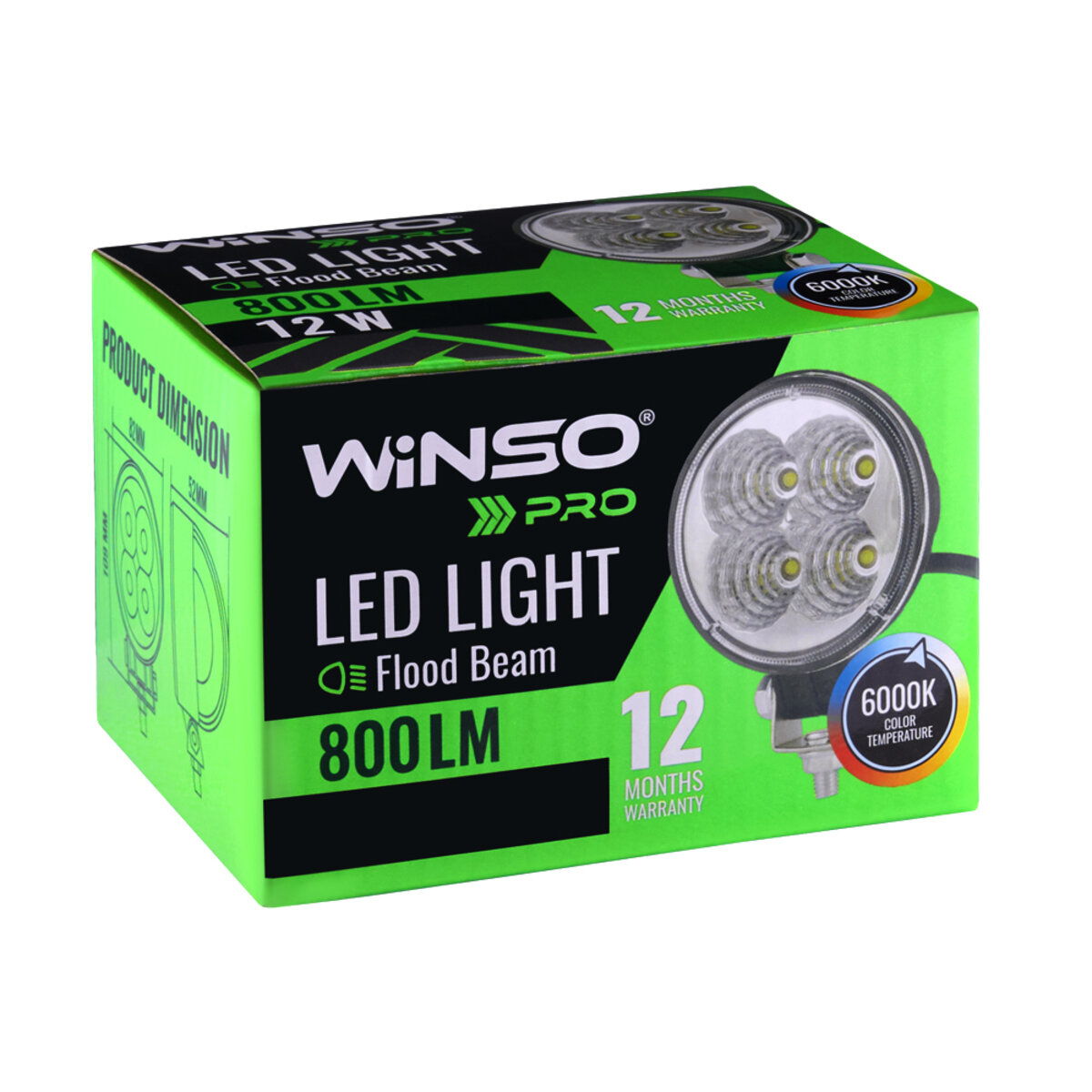 Фара світлодіодна Winso Pro EPISTAR розсіяний 10-30V, 12W (4x3W), 1шт (780110) дивитися фото №2