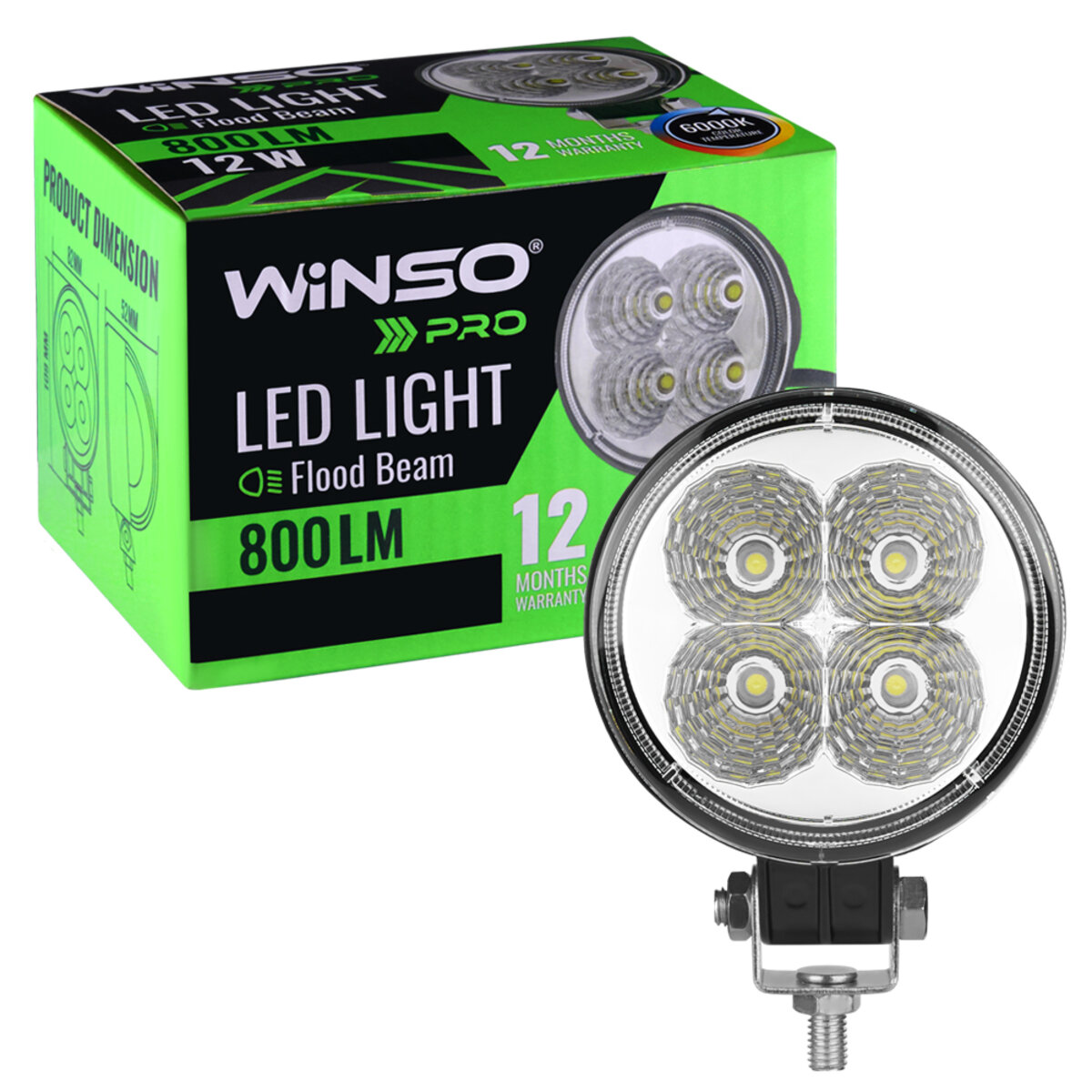 Фара світлодіодна Winso Pro EPISTAR розсіяний 10-30V, 12W (4x3W), 1шт (780110) дивитися фото №3