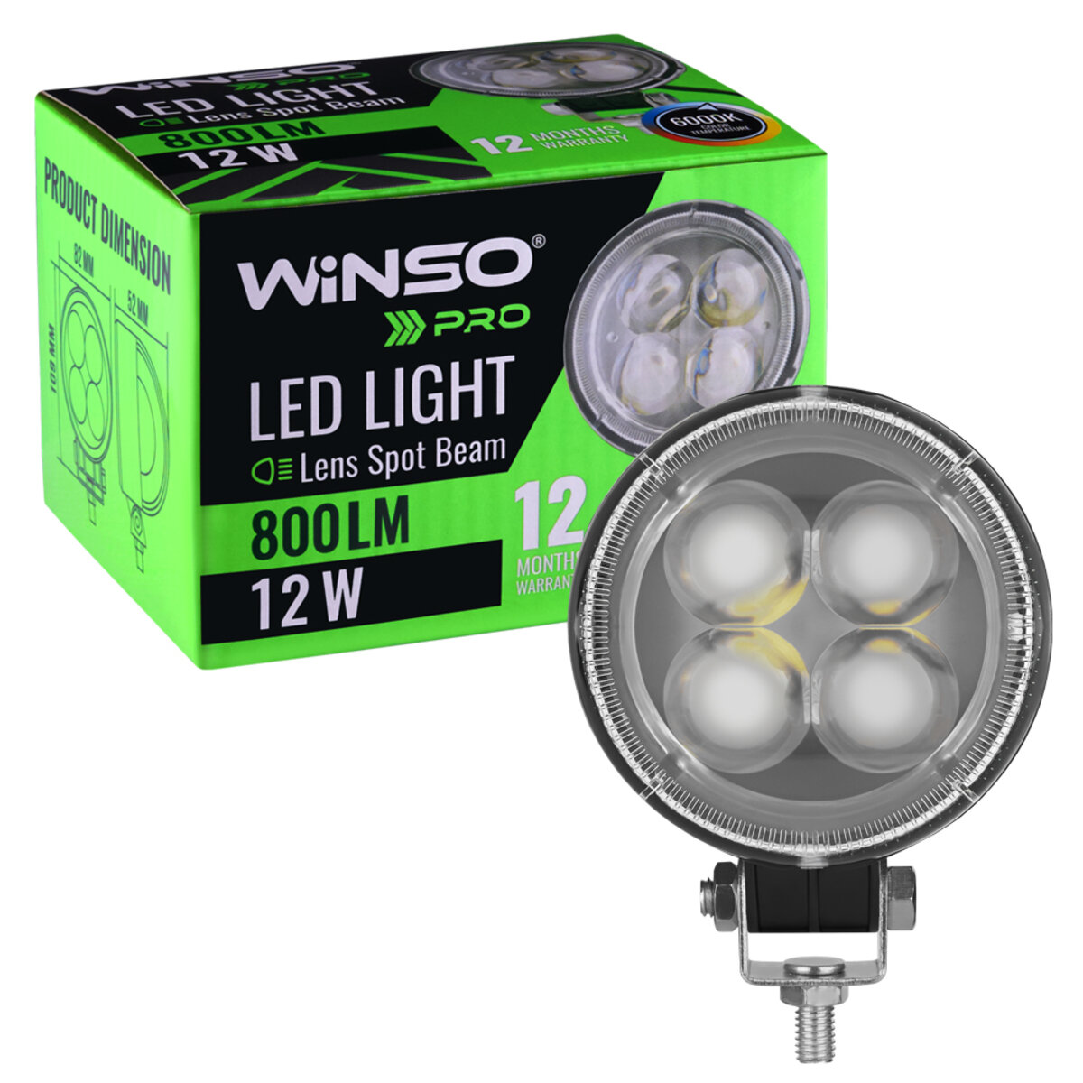 Фара світлодіодна Winso Pro EPISTAR 4D точковий 10-30V, 12W (4x3W), 1шт (780130) дивитися фото №3