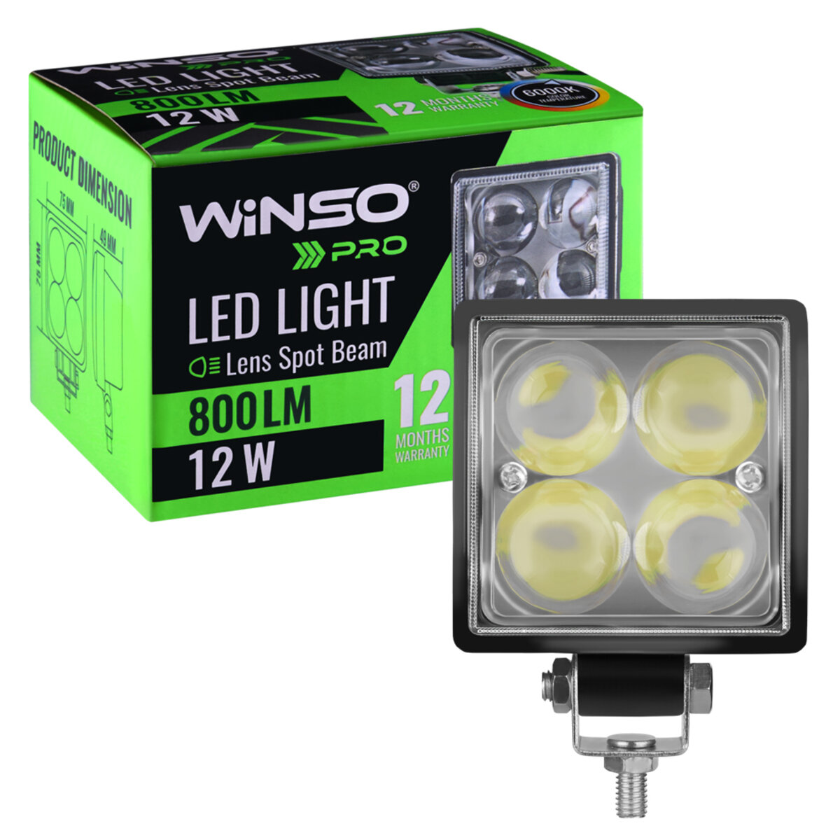 Фара світлодіодна Winso Pro EPISTAR 4D точковий 10-30V, 12W (4x3W), 1шт (780140) дивитися фото №3