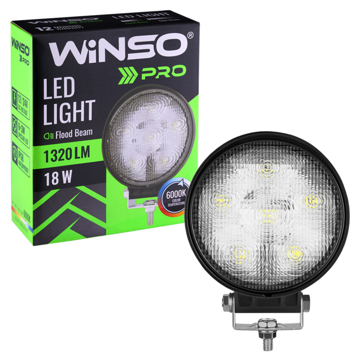 Фара світлодіодна Winso Pro EPISTAR розсіяний 10-30V, 18W (6x3W), 1шт (780410) дивитися фото №3