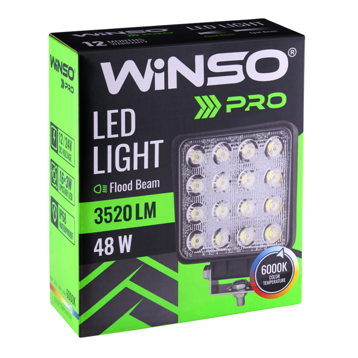 Фара світлодіодна Winso Pro EPISTAR white розсіяний 10-30V, 48W (16x3W), 1шт (780850) дивитися фото №2