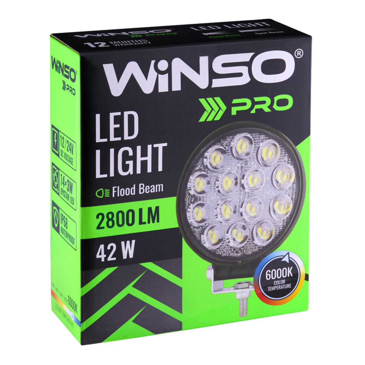 Фара світлодіодна Winso Pro EPISTAR white розсіяний 10-30V, 42W (14x3W), 1шт (780810) дивитися фото №2