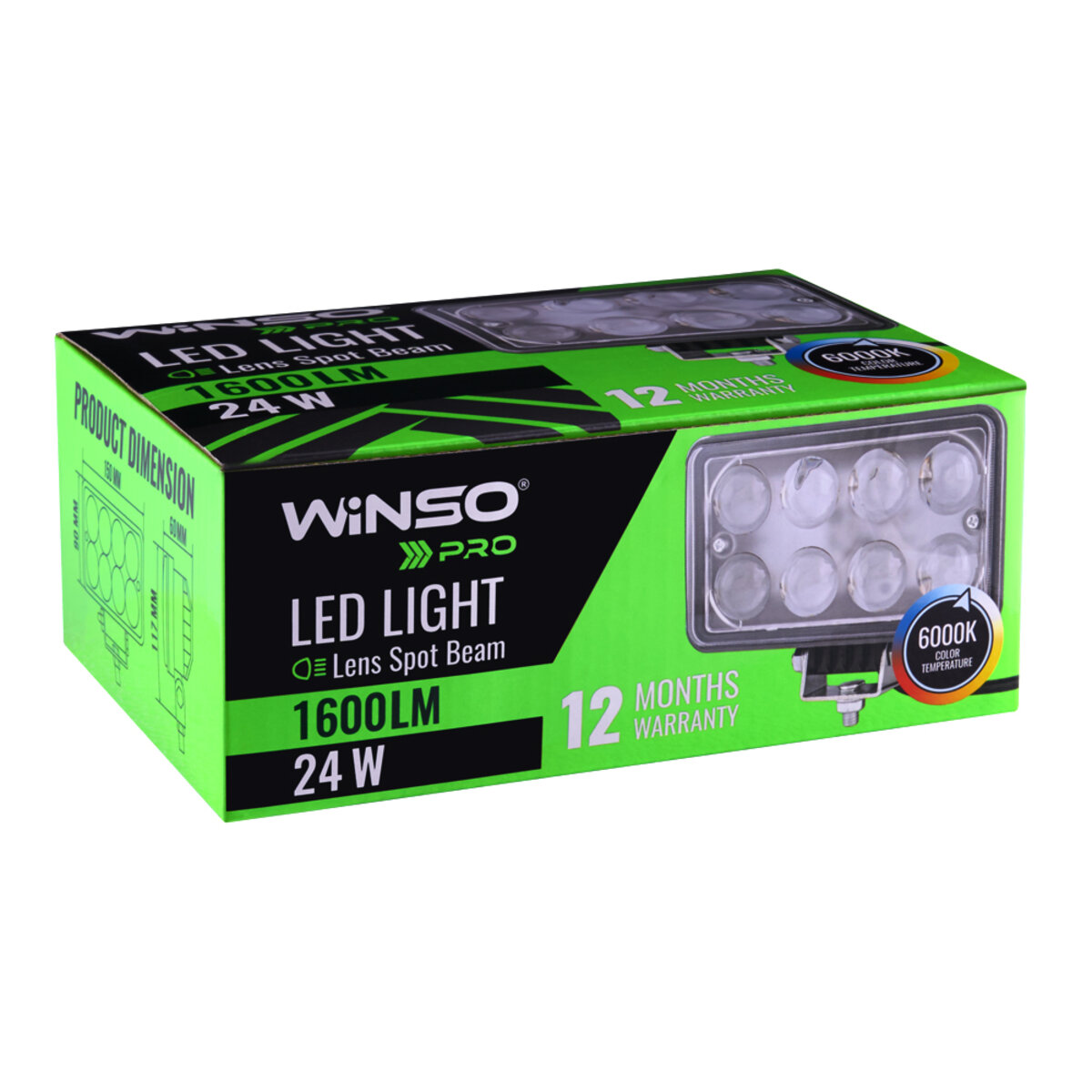Фара світлодіодна Winso Pro EPISTAR 4D точковий 10-30V, 24W (8x3W), 1шт (780540) дивитися фото №2