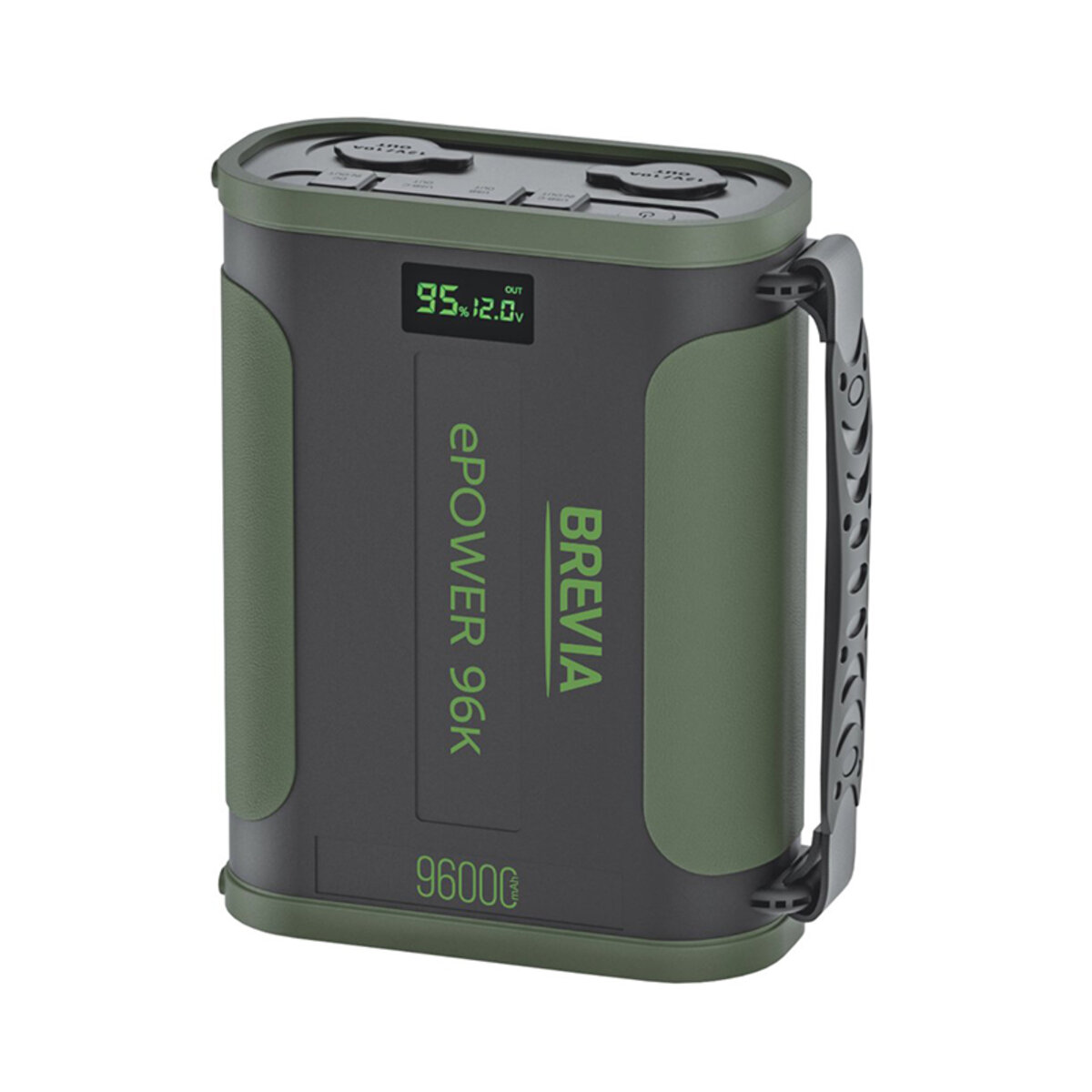 Повербанк (Power Bank) Brevia ePower 96000mAh 307.2Wh LiFePo4 Black/Green (44196MG) дивитися фото №1