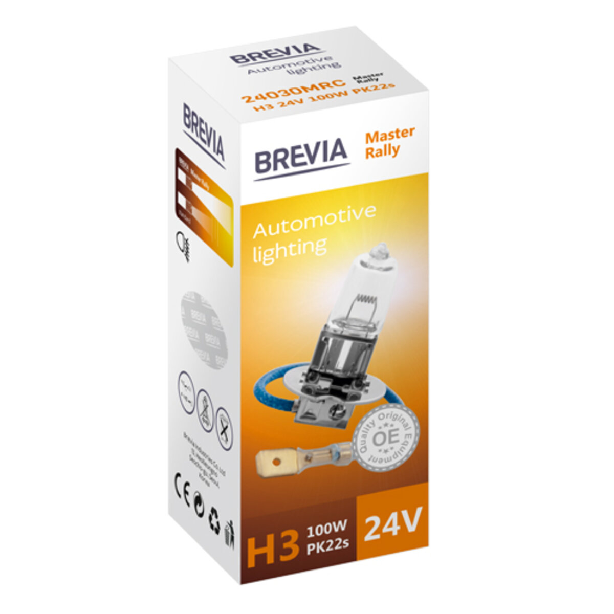 Галогенова лампа Brevia H3 24V 100W PK22s Master Rally CP (24030MRC) дивитися фото №1