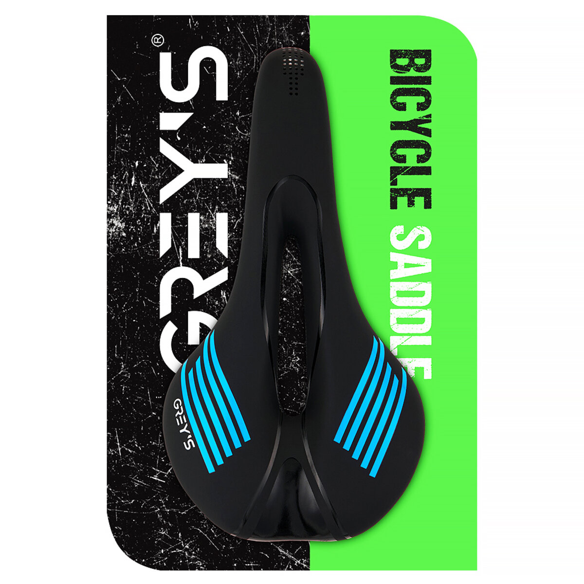 Сідло велосипедне Greys 275мм*140мм чорно-синє (GR70120) дивитися фото №5