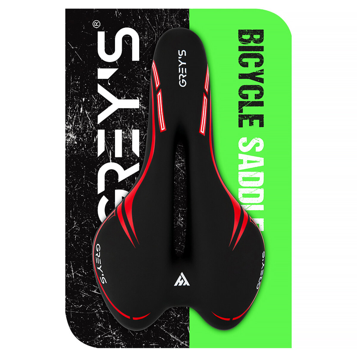 Сідло велосипедне Greys 280мм*160мм чорно-червоне (GR70170) дивитися фото №5