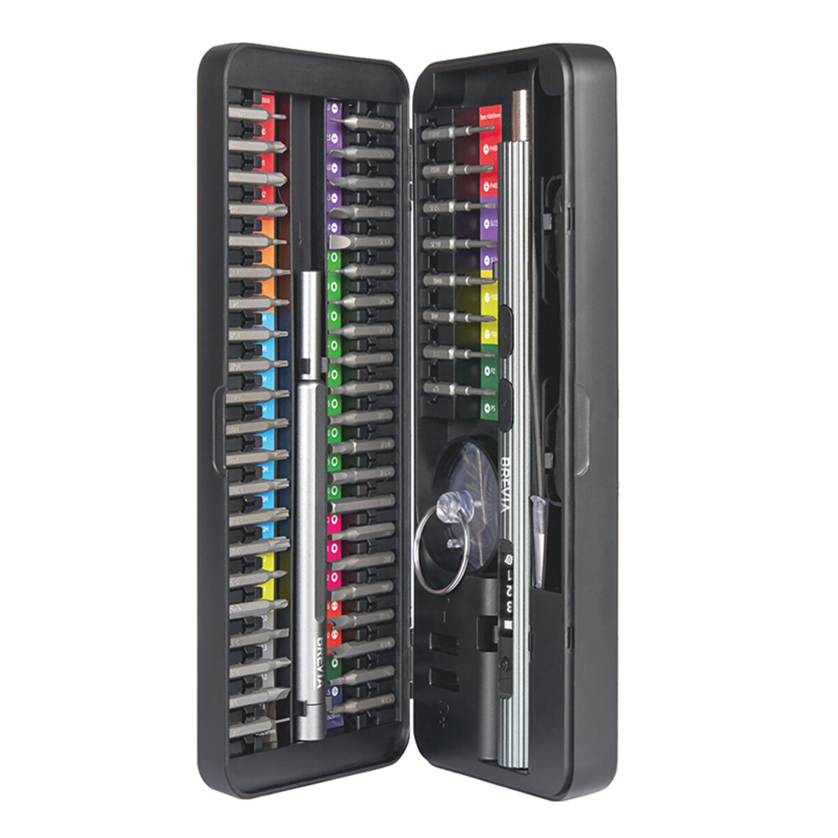 Електровикрутка Brevia з комплектом насадок для точних робіт електрична 15,8х180мм, 58в1 (55058EPC) дивитися фото №1