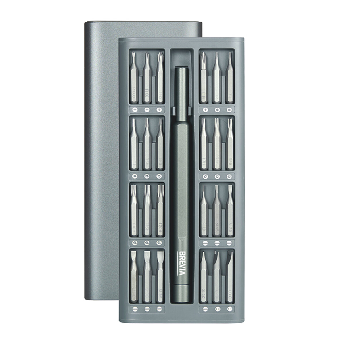 Викрутка Brevia з комплектом насадок для точних робіт алюмінієва 10х127мм, 48в1 (55048MMC) дивитися фото №1