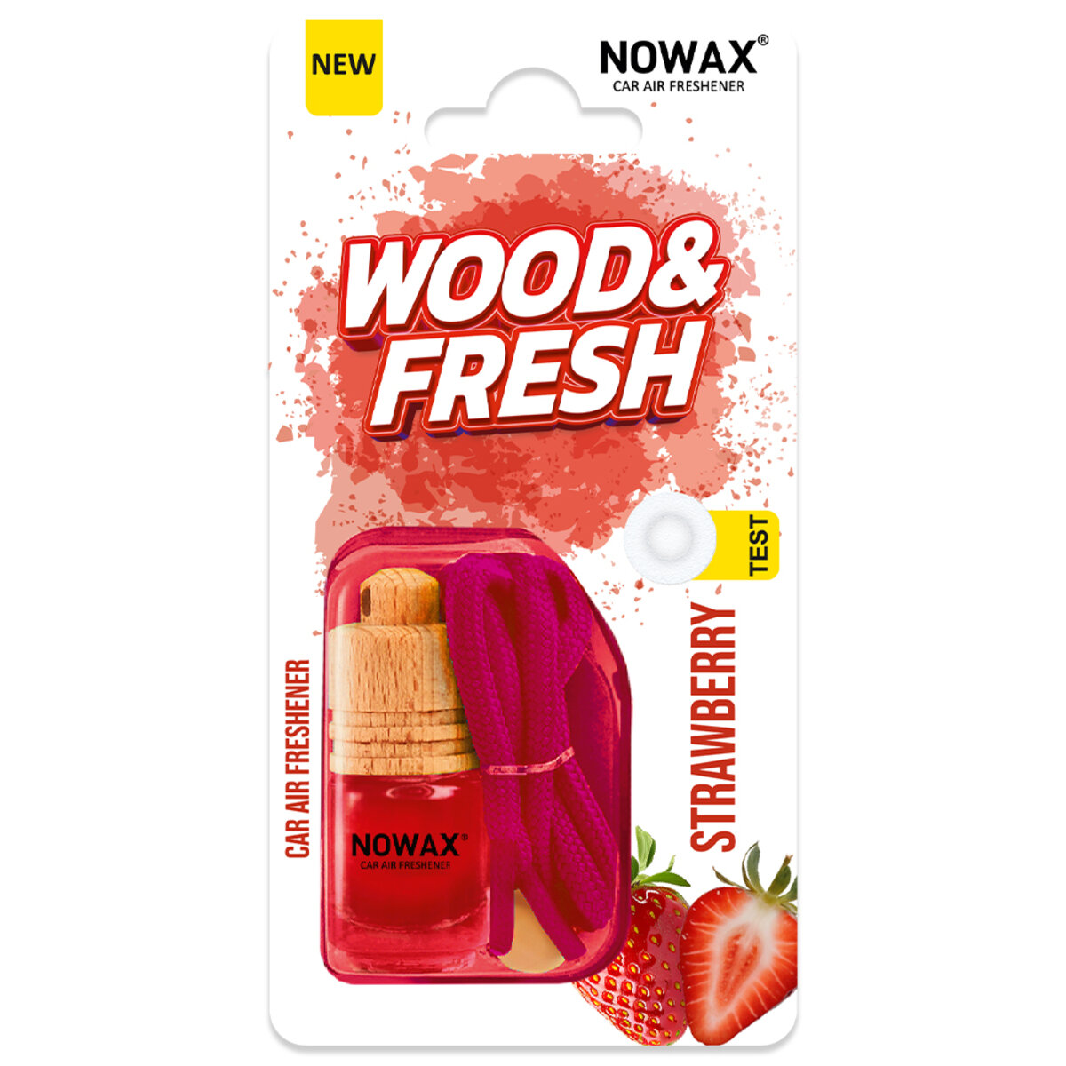 Ароматизатор повітря в блістері Nowax Wood&Fresh - Strawberry (NX92105) дивитися фото №1